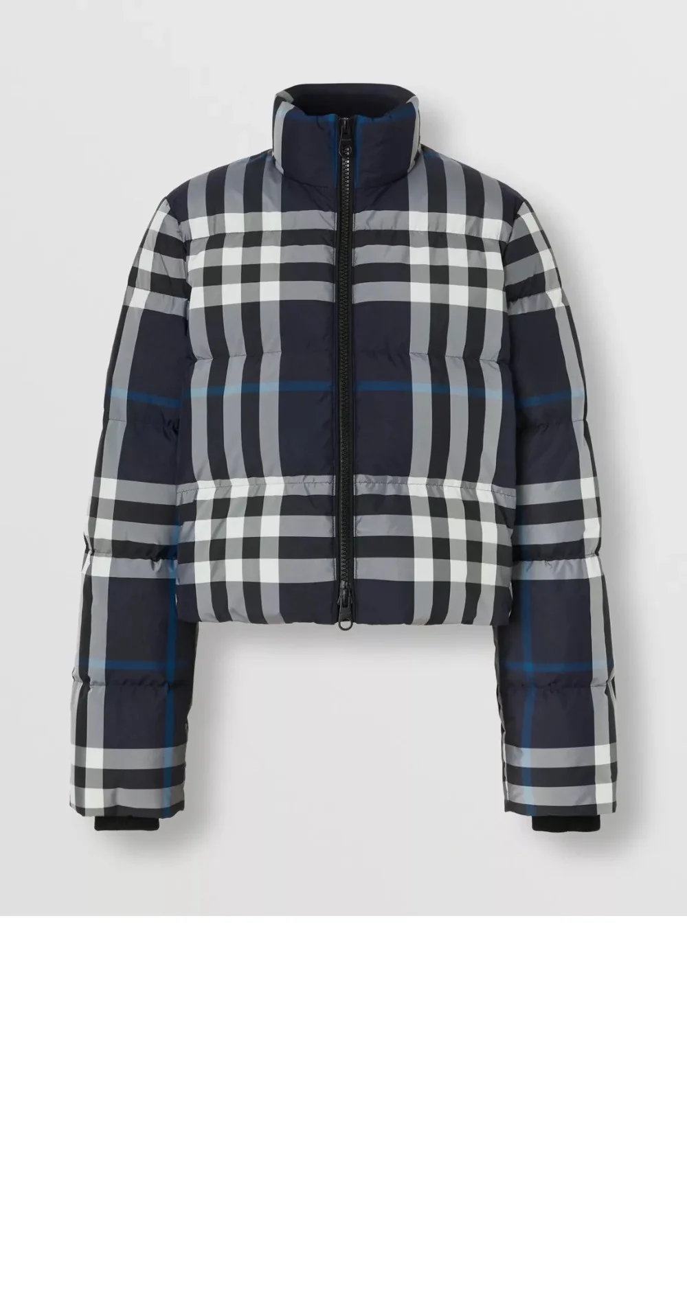 크롭 체크 퍼퍼 재킷 상세