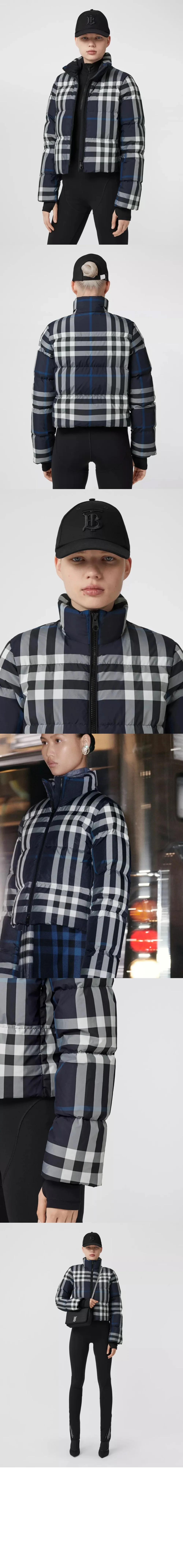 크롭 체크 퍼퍼 재킷 상세