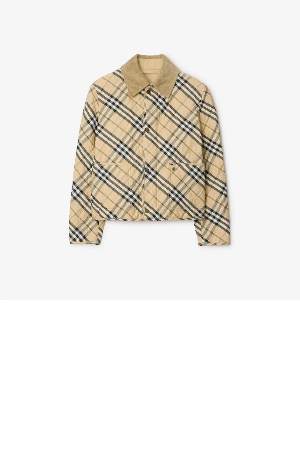 크롭 체크 퀼팅 반 재킷 상세