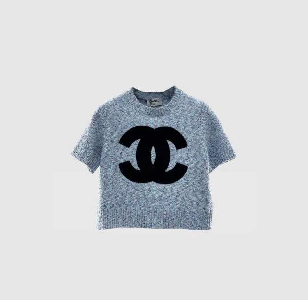 로고 니트 상의