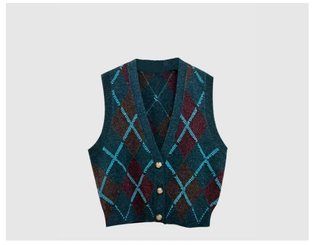 프린트 니트 톱