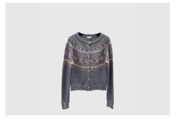 프린트 니트 톱