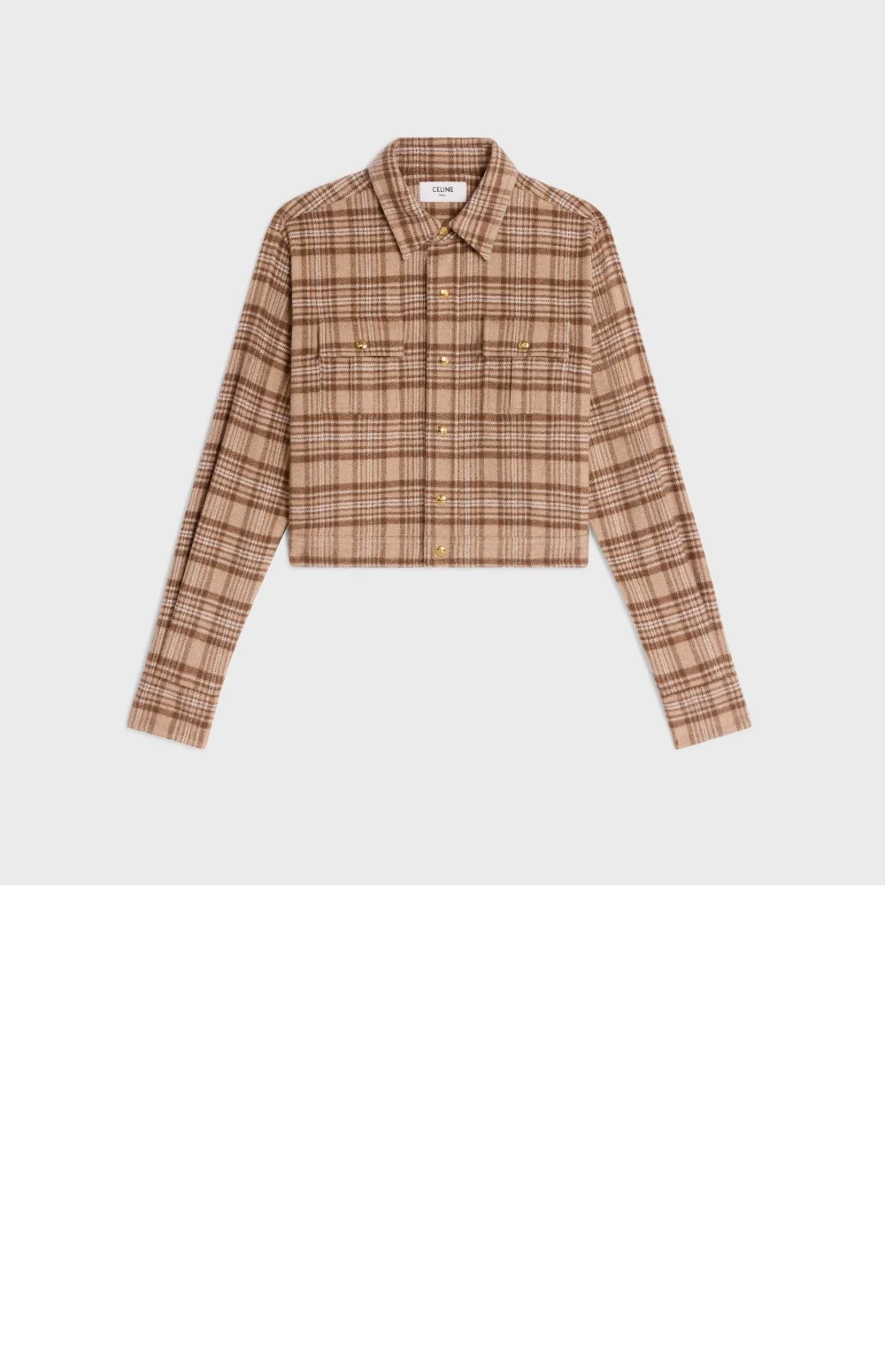 체크 패턴 울 크롭 자켓 상세