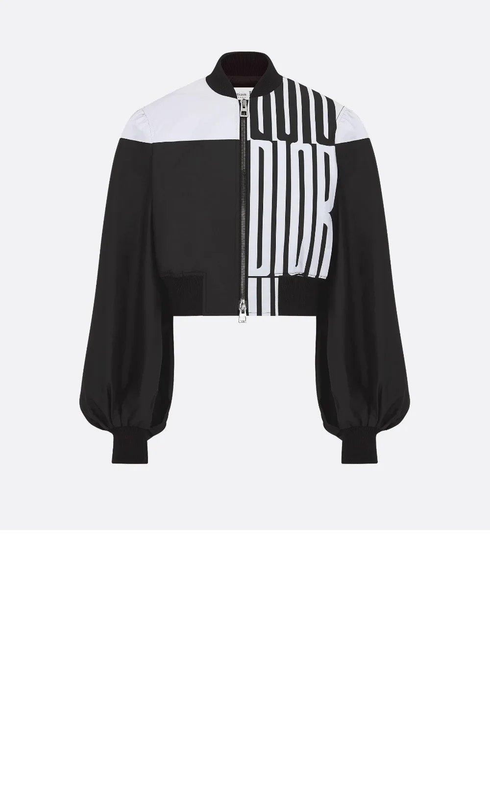 비숍 슬리브 크롭 봄버 재킷 상세