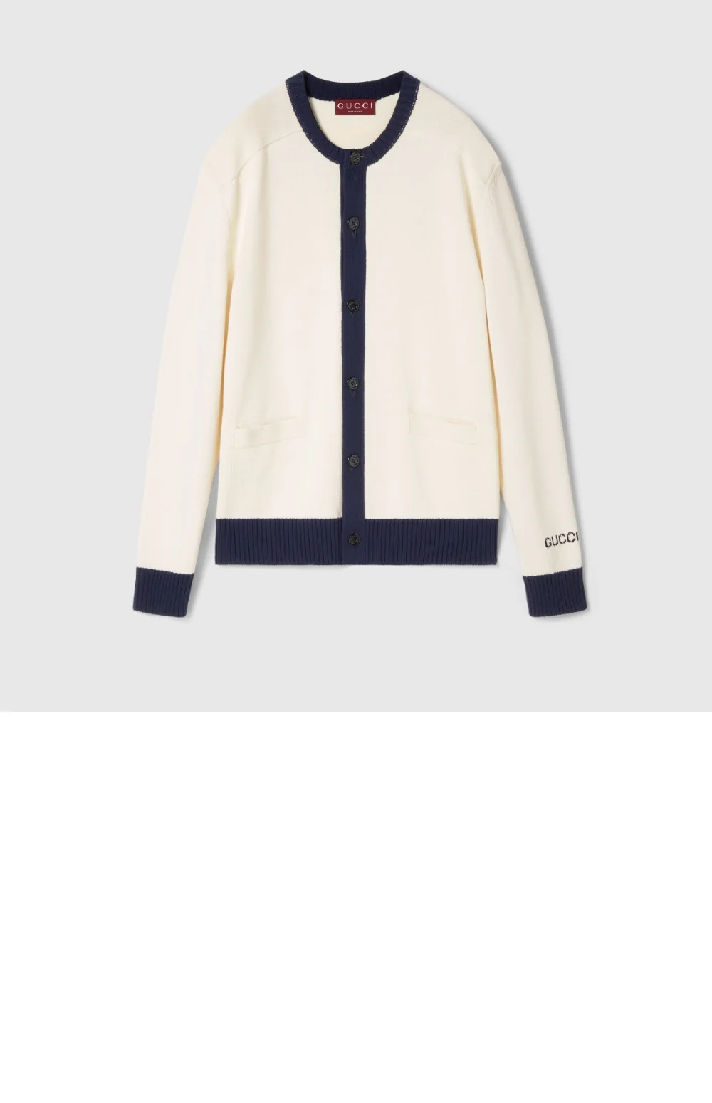 인타르시아가 있는 코튼 카디건 상세