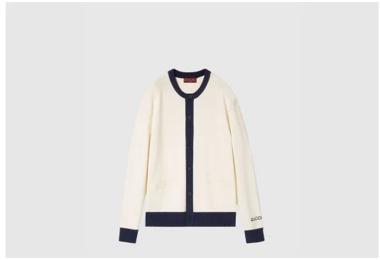 인타르시아가 있는 코튼 카디건