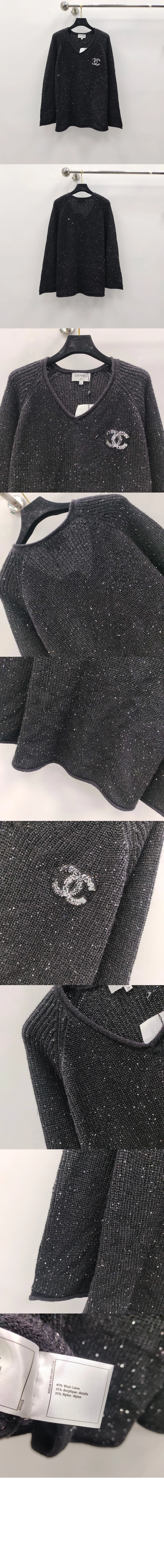 프린트 니트 톱 상세