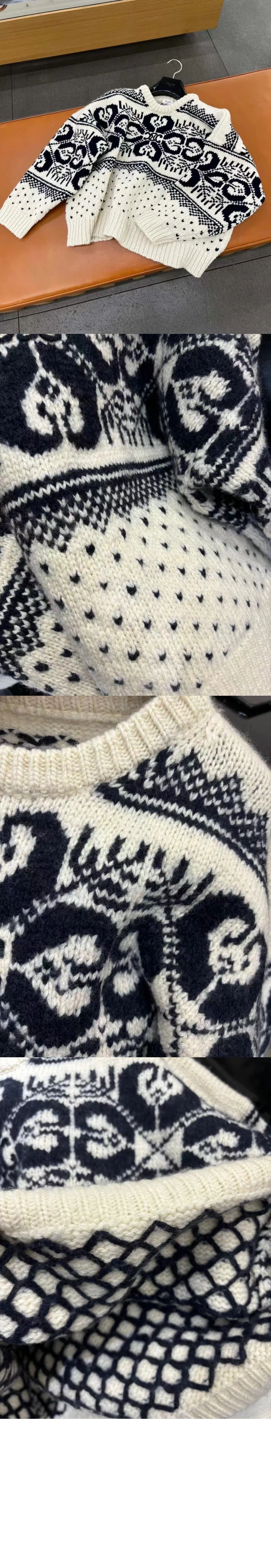 오버사이즈 울 캐시미어 니트 스웨터 상세