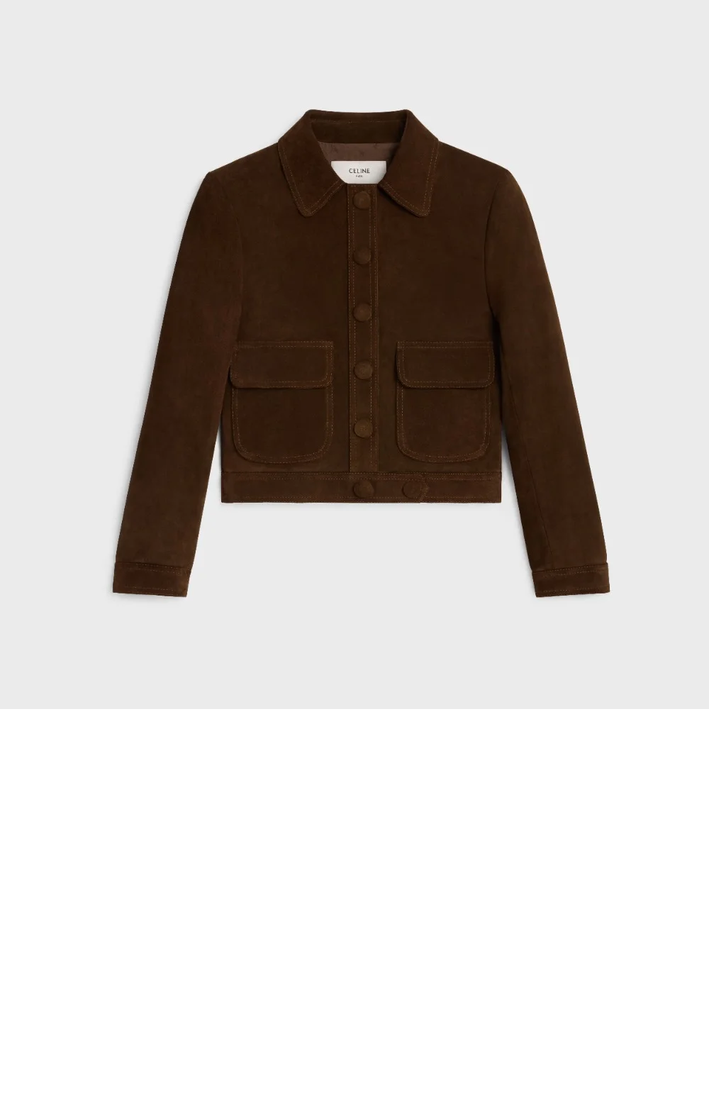 스트레이트 컷 블루종 재킷 스웨이드 상세