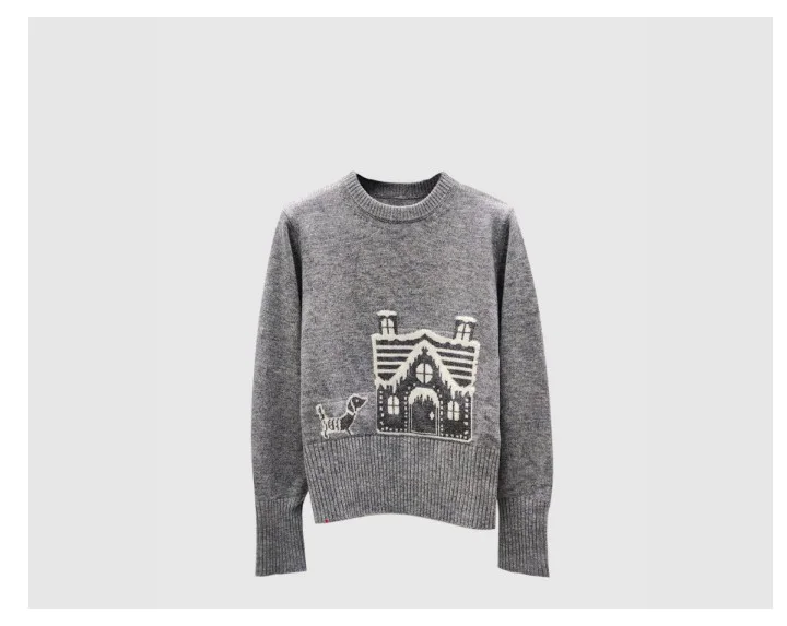 프린트 니트 톱