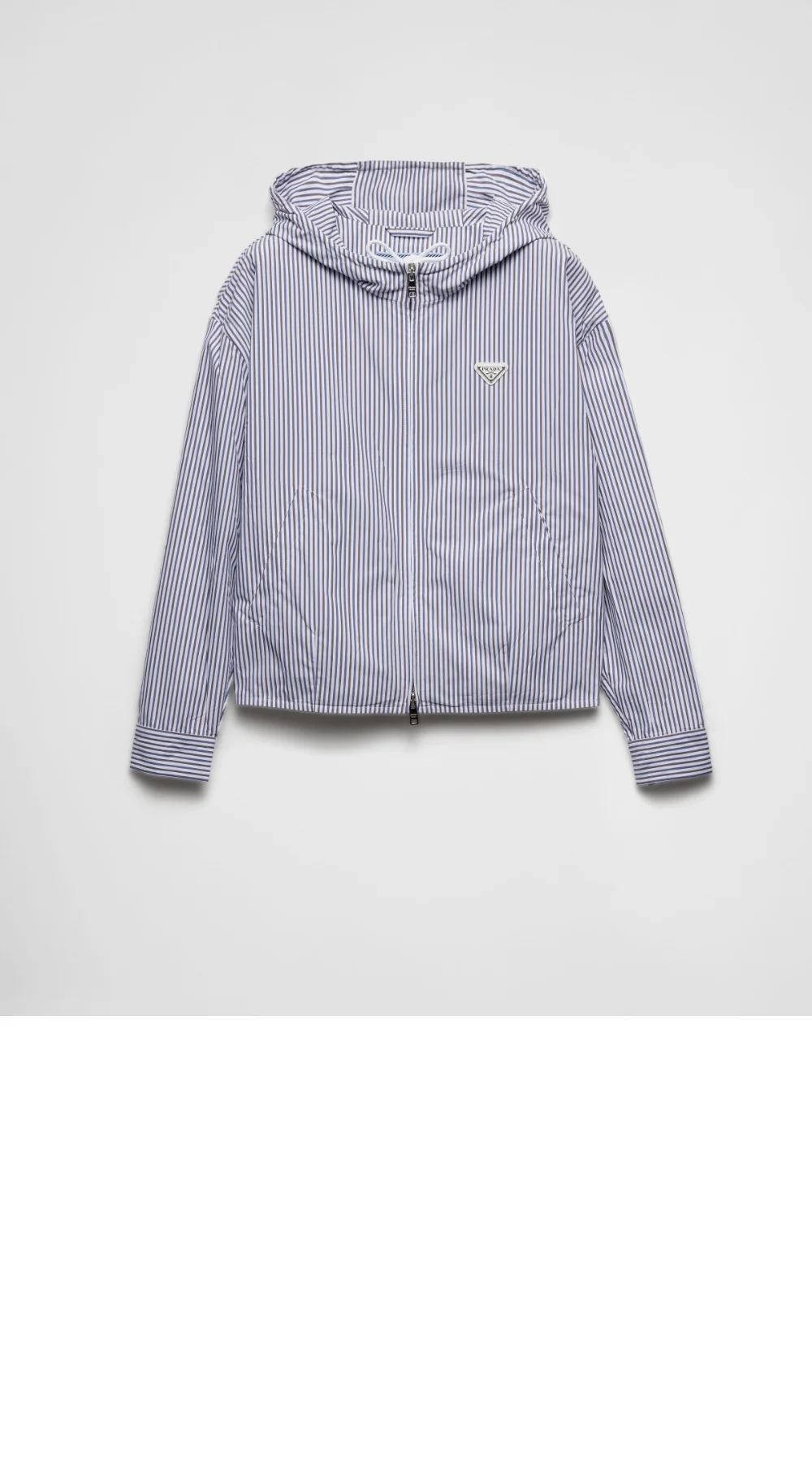 스트라이프 포플린 블루종 재킷 상세