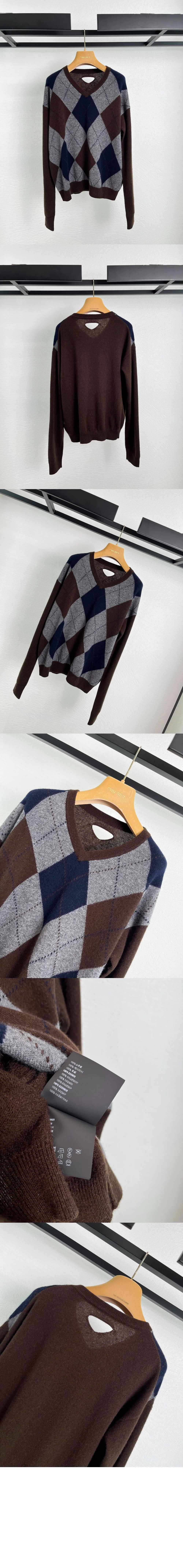 브이넥 캐시미어 스웨터 상세