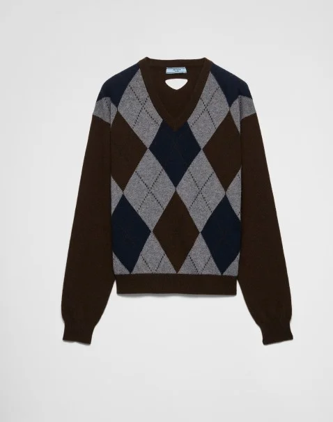 브이넥 캐시미어 스웨터