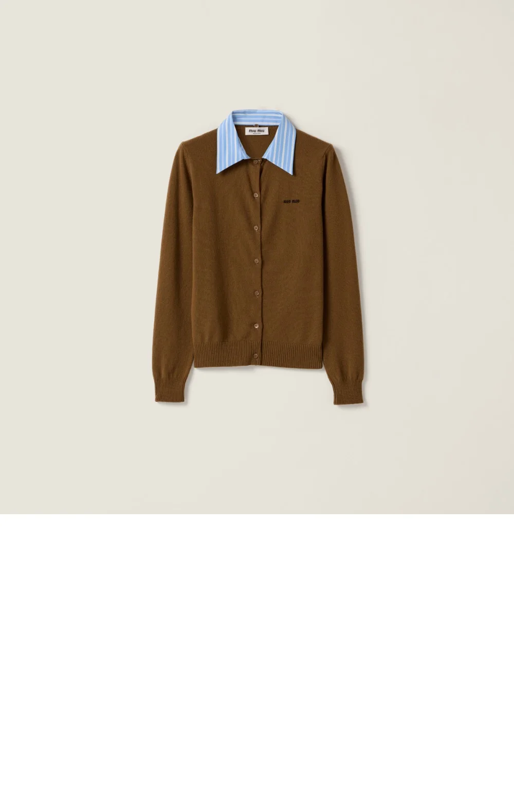 카라 장식 캐시미어 가디건 상세