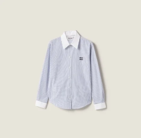 스트라이프 포플린 셔츠