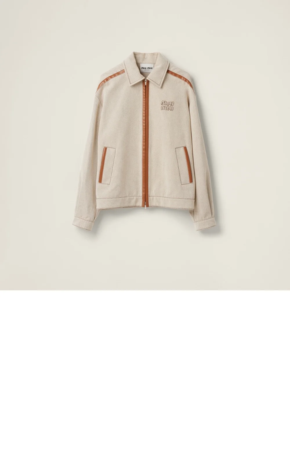 자카드 캔버스 블루종 재킷 상세