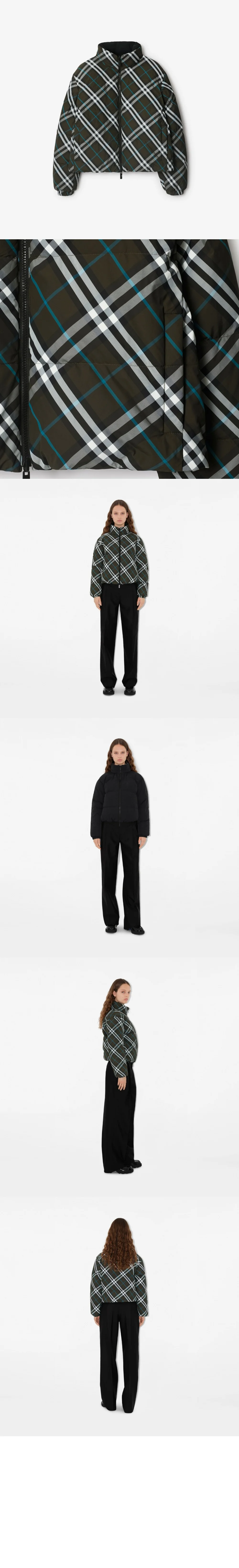 리버시블 체크 나일론 퍼퍼 재킷 상세