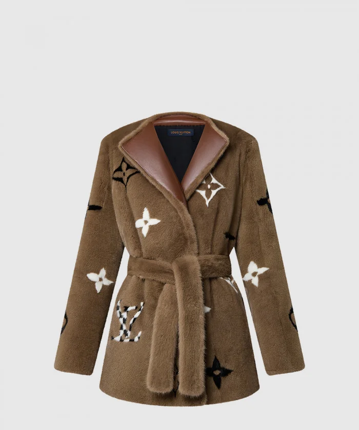 모노그램 밍크 랩 코트