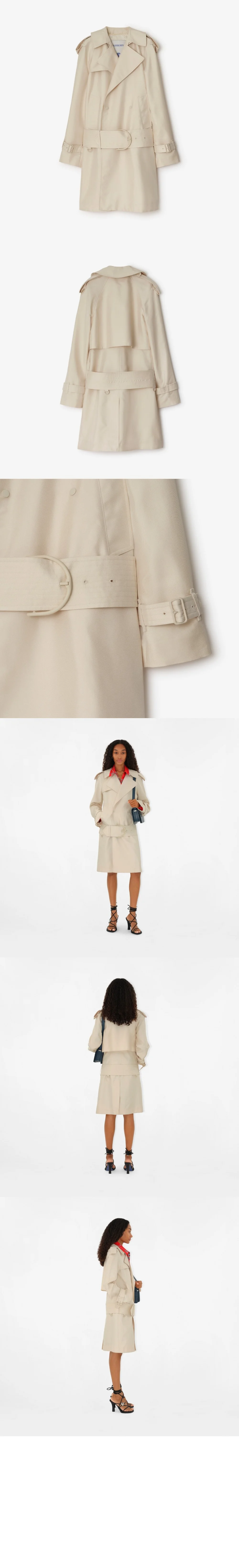 미드 렝스 실크 블렌드 트렌치코트 상세