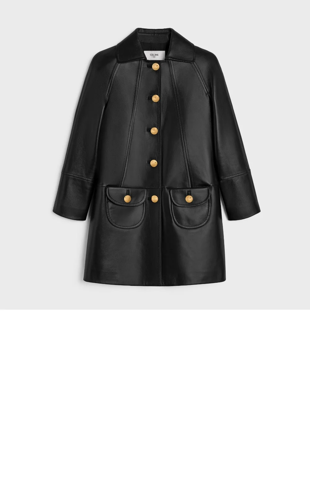 클로딘 칼라 코트 소프트 램스킨 상세