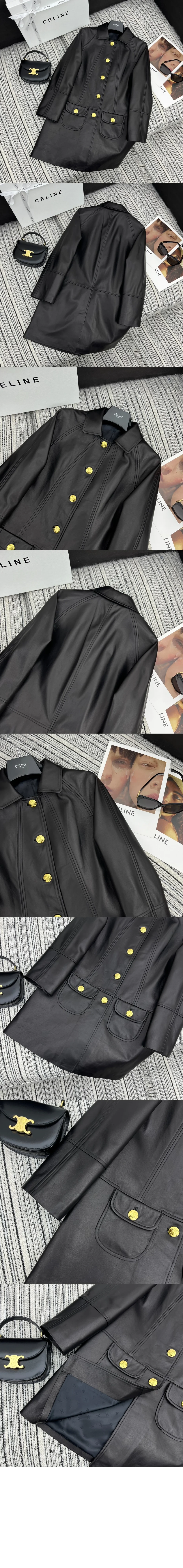 클로딘 칼라 코트 소프트 램스킨 상세