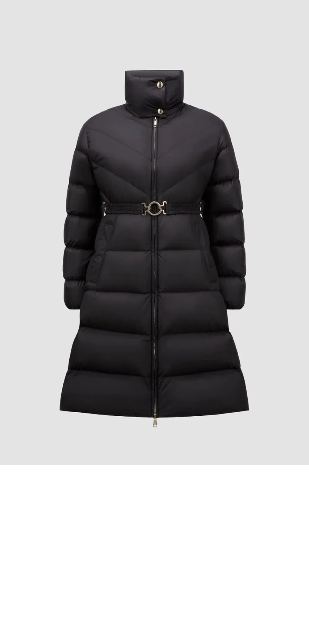 사선 퀼팅 롱 다운 재킷 (2color) 상세