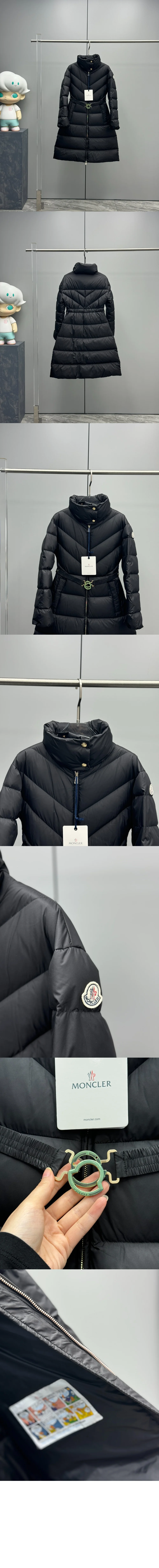 사선 퀼팅 롱 다운 재킷 (2color) 상세