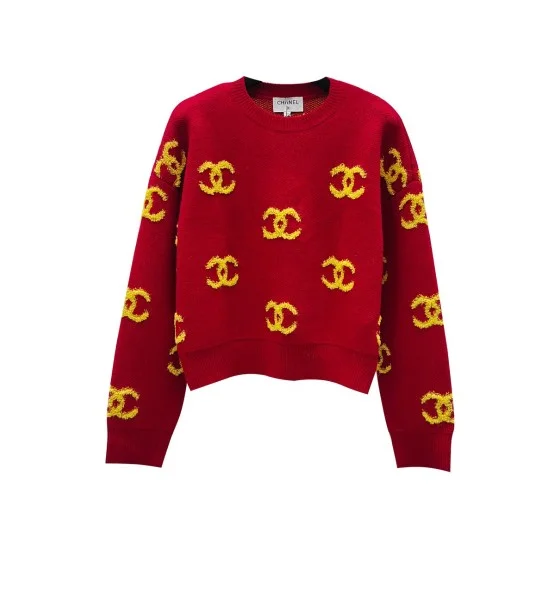 프린트 니트 톱