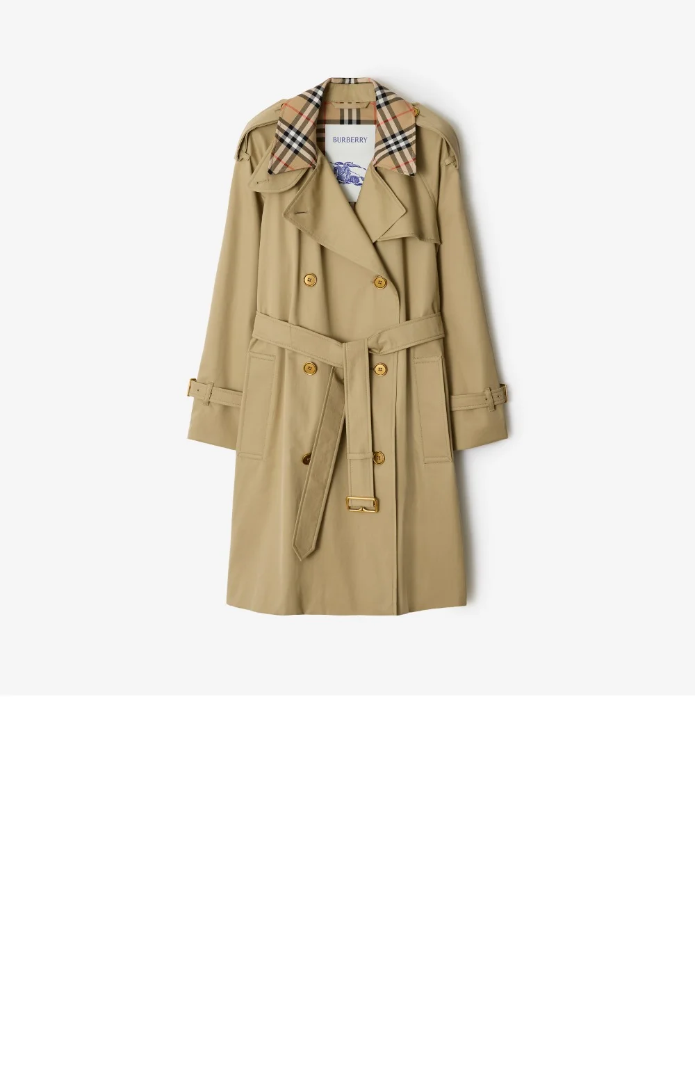 미드 렝스 체크 칼라 캐슬포드 트렌치코트 상세