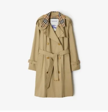 미드 렝스 체크 칼라 캐슬포드 트렌치코트