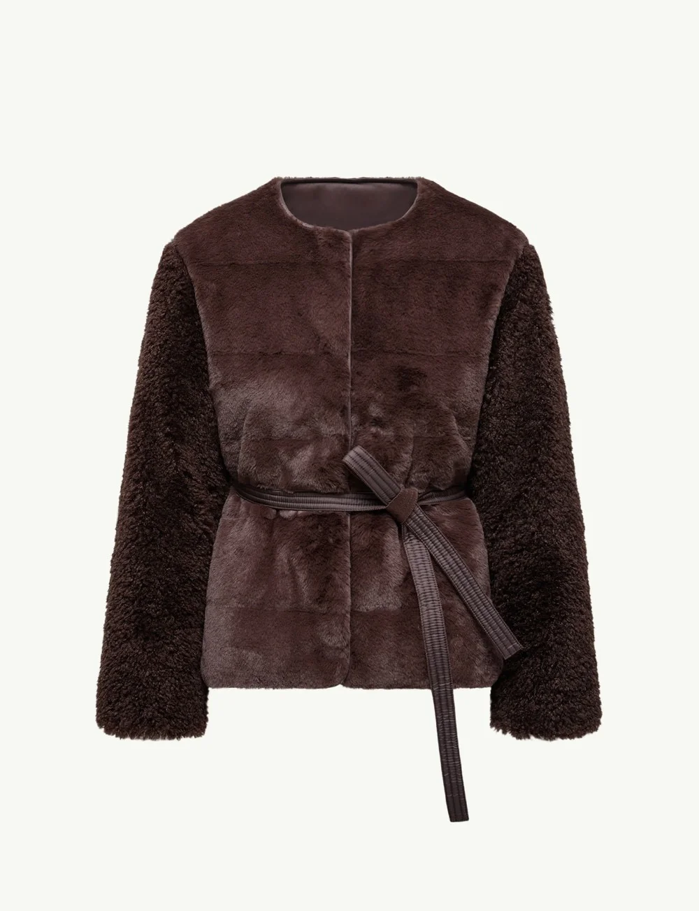 Jouillat 합성 소재 테디 쇼트 다운 재킷