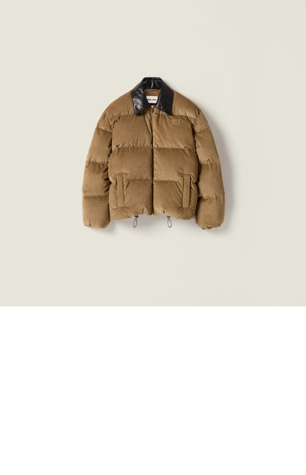 코듀로이 및 나파 가죽 다운 재킷 상세