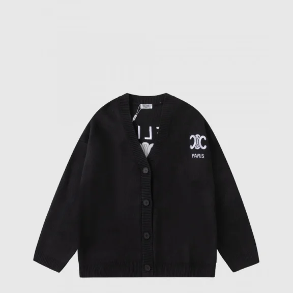 로고 긴팔 가디건