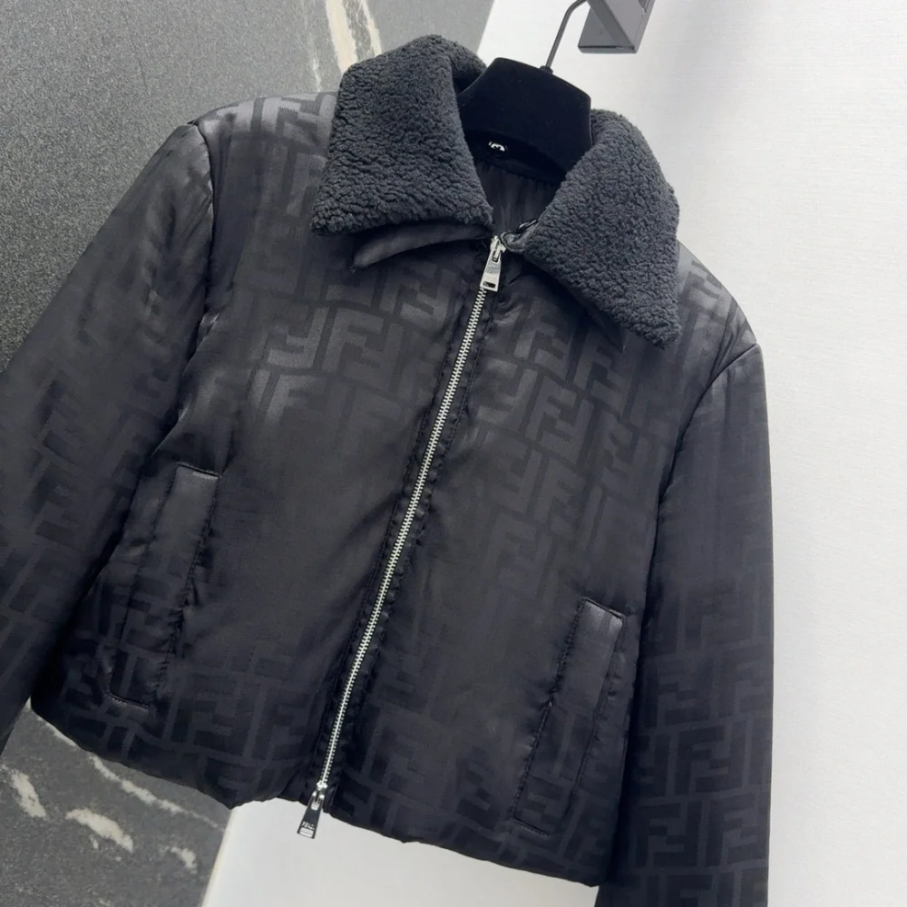 FF 로고 자카드 램스퍼 다운 재킷 상세