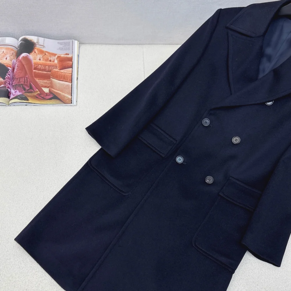 캐시미어 울 더블 롱 코트 상세