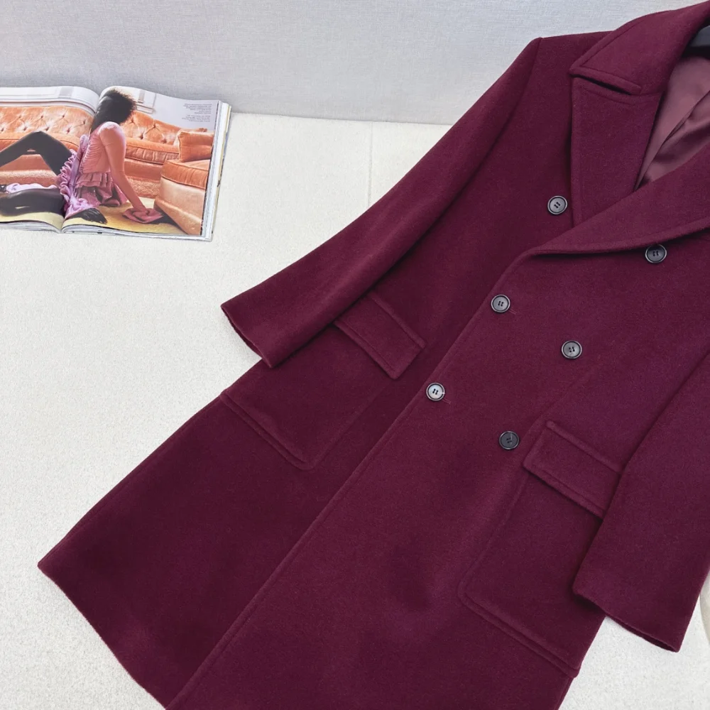 캐시미어 울 더블 롱 코트 상세