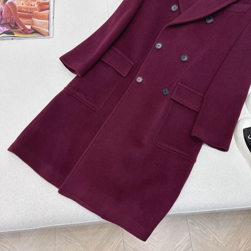 캐시미어 울 더블 롱 코트 상세