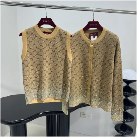 자수 울 GG 자카드 가디건 813850 & 베스트 813852