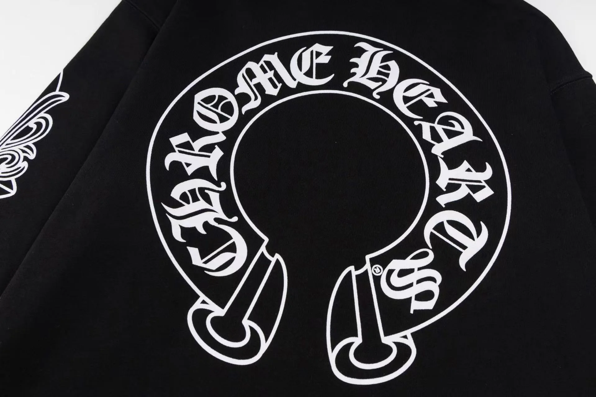 홀스슈 플로랄 플리스 집업 후드 블랙 상세