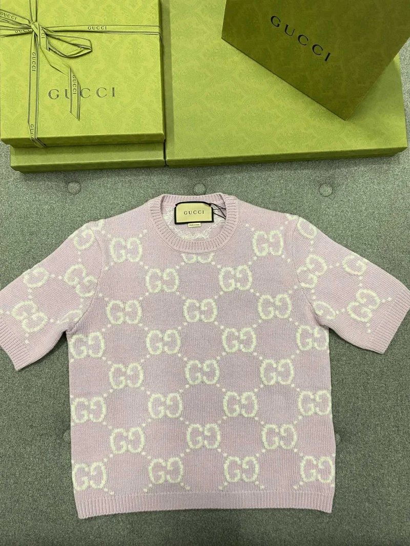 GG 니트 울 탑 반팔니트 상세