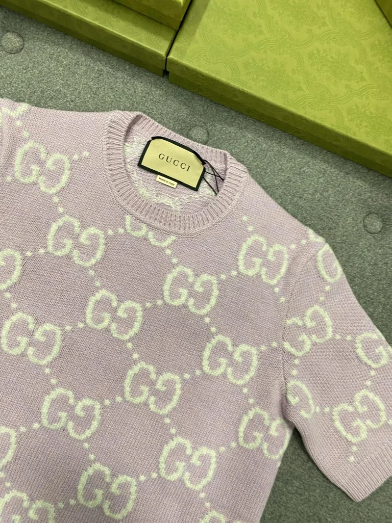 GG 니트 울 탑 반팔니트 상세