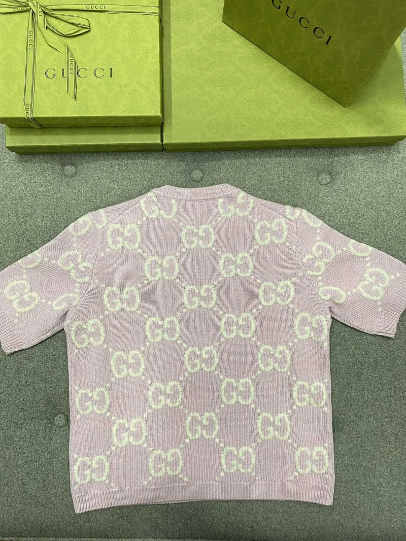 GG 니트 울 탑 반팔니트 상세