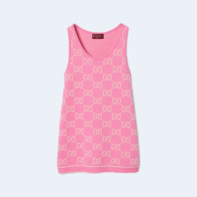 GG 코튼 자카드 민소매 원피스 상세