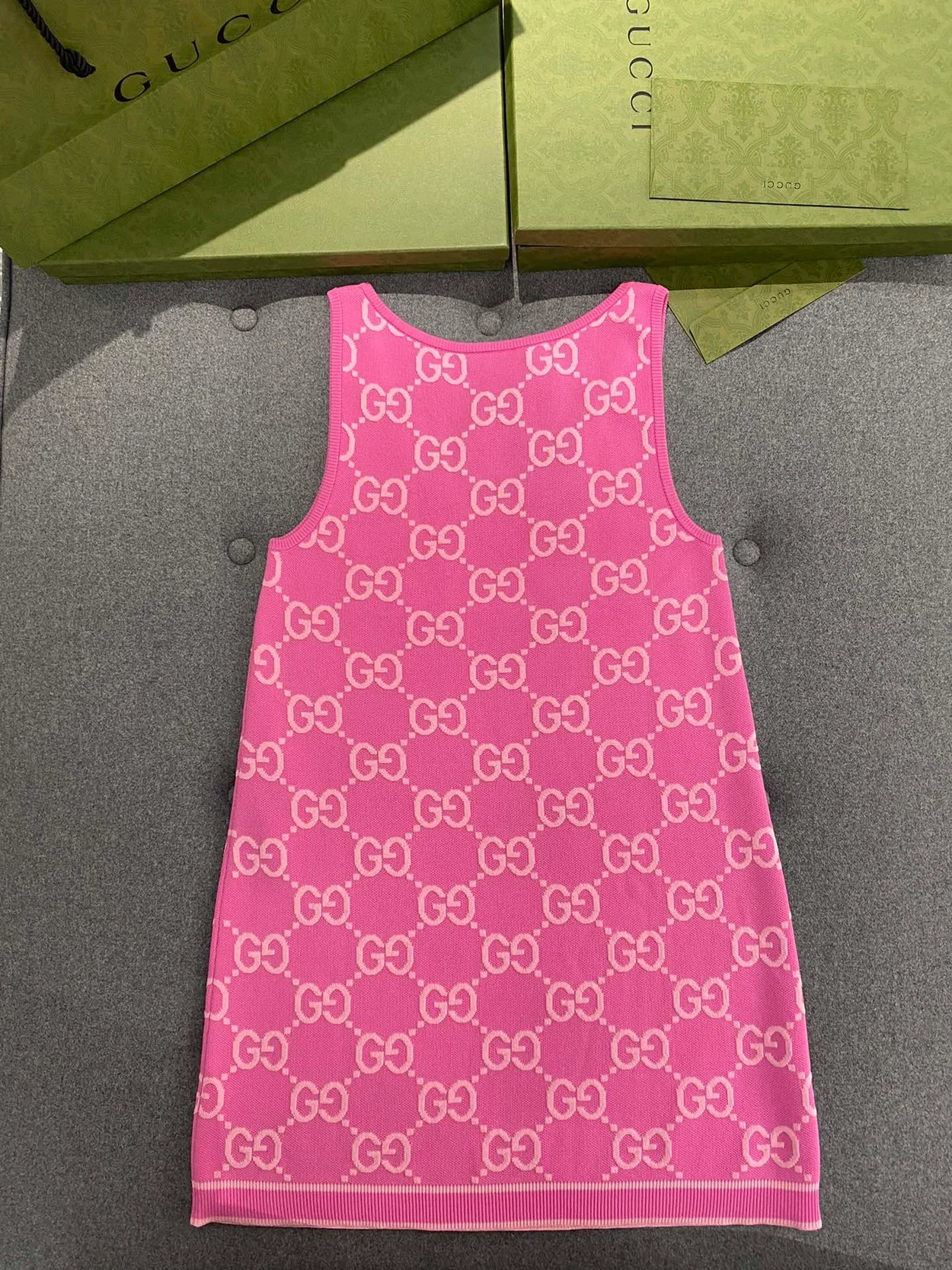 GG 코튼 자카드 민소매 원피스 상세