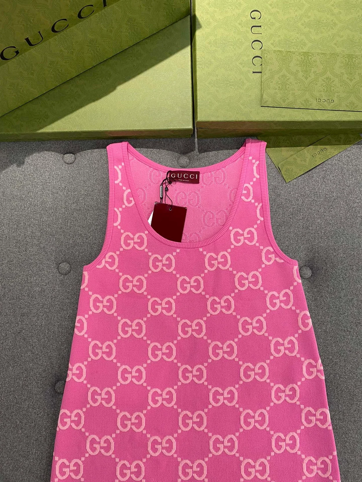 GG 코튼 자카드 민소매 원피스 상세