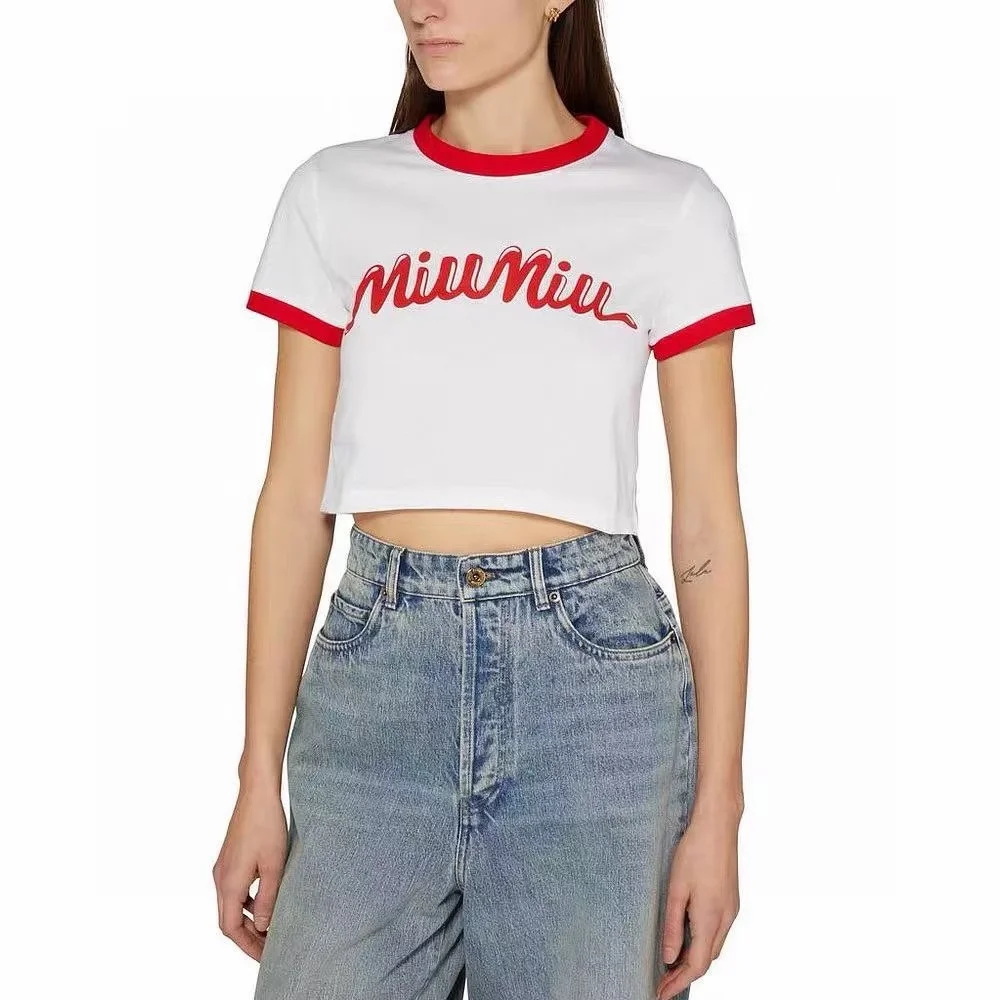 로고 프린트 크롭 티셔츠 상세