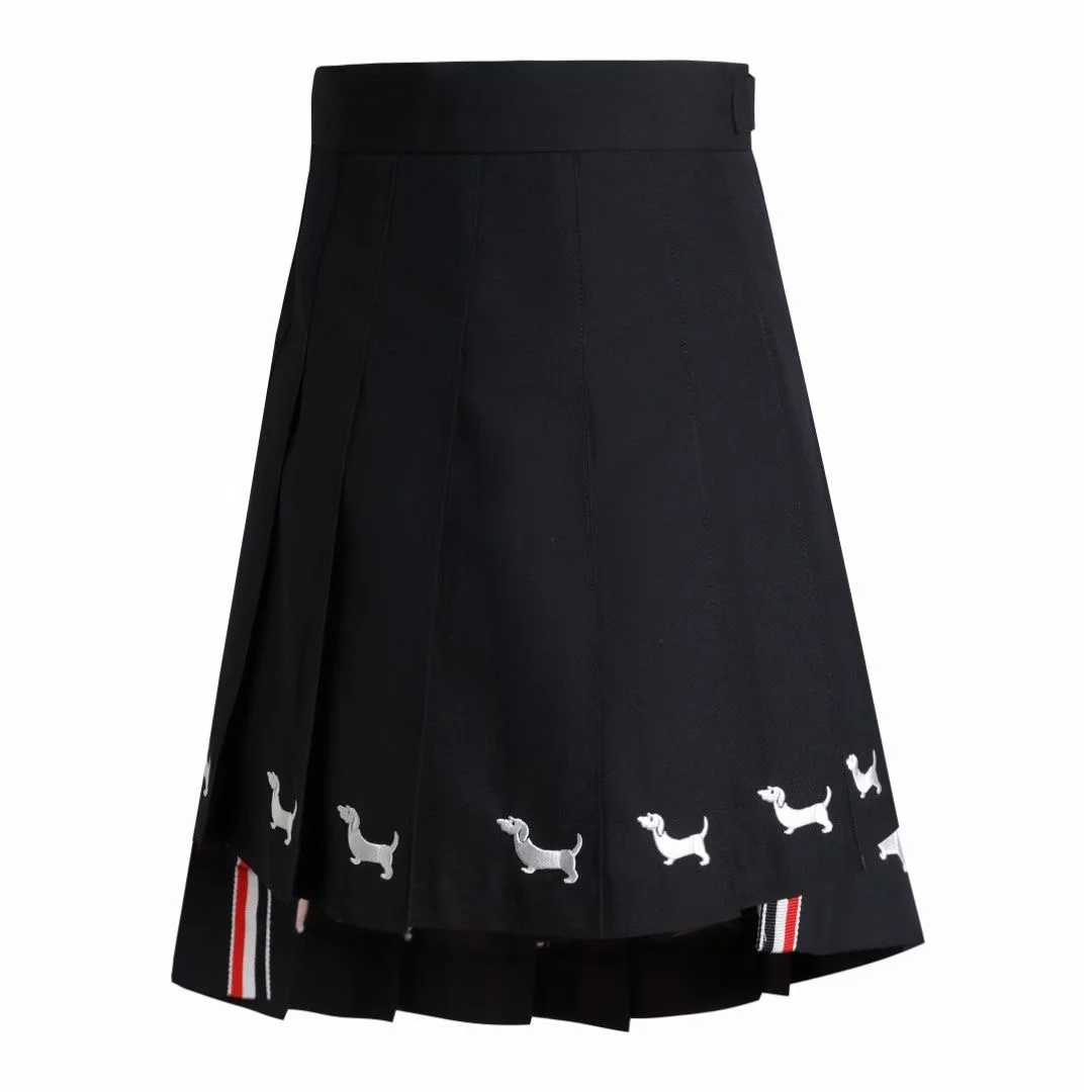 강아지 자수 플리츠 스커트 상세
