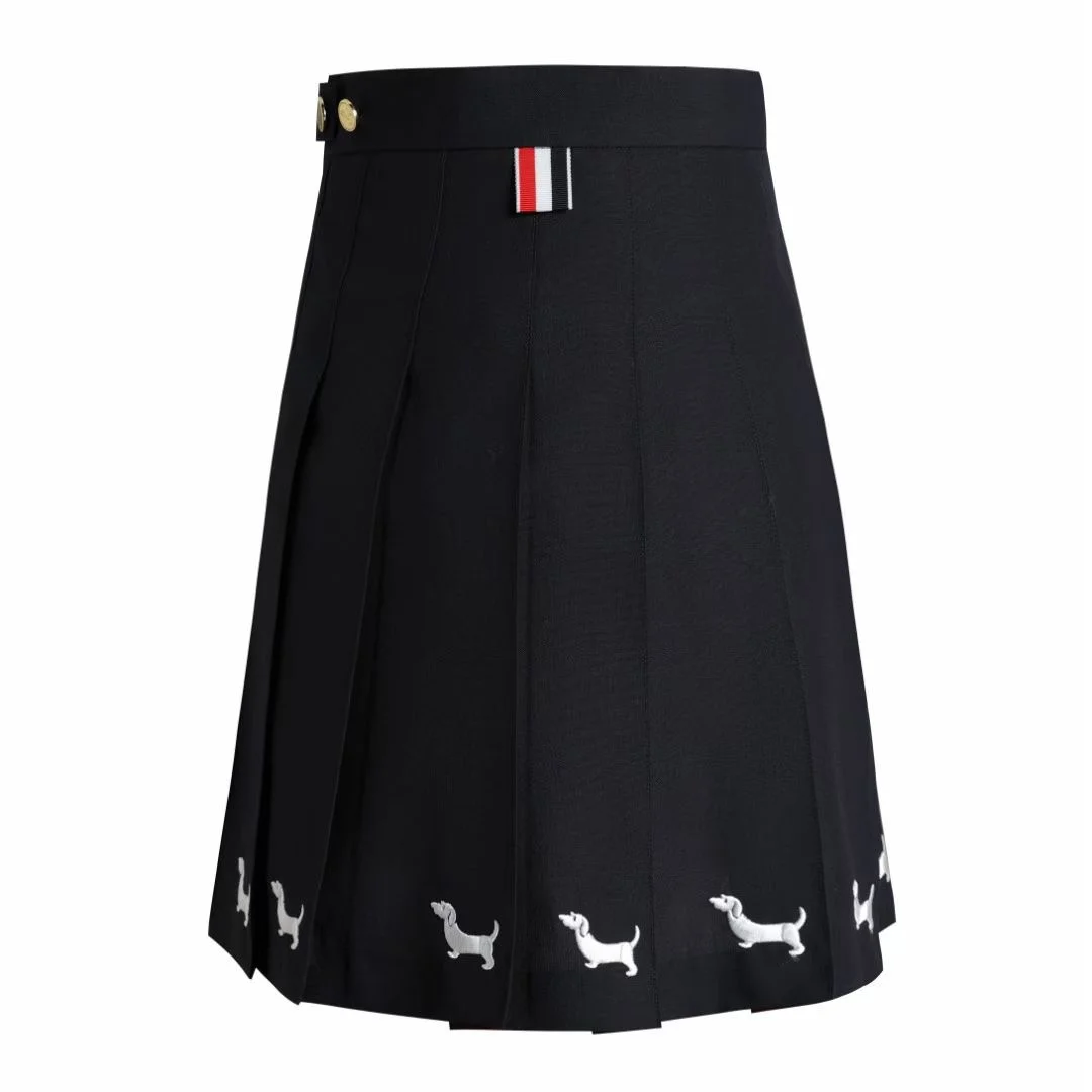 강아지 자수 플리츠 스커트 상세