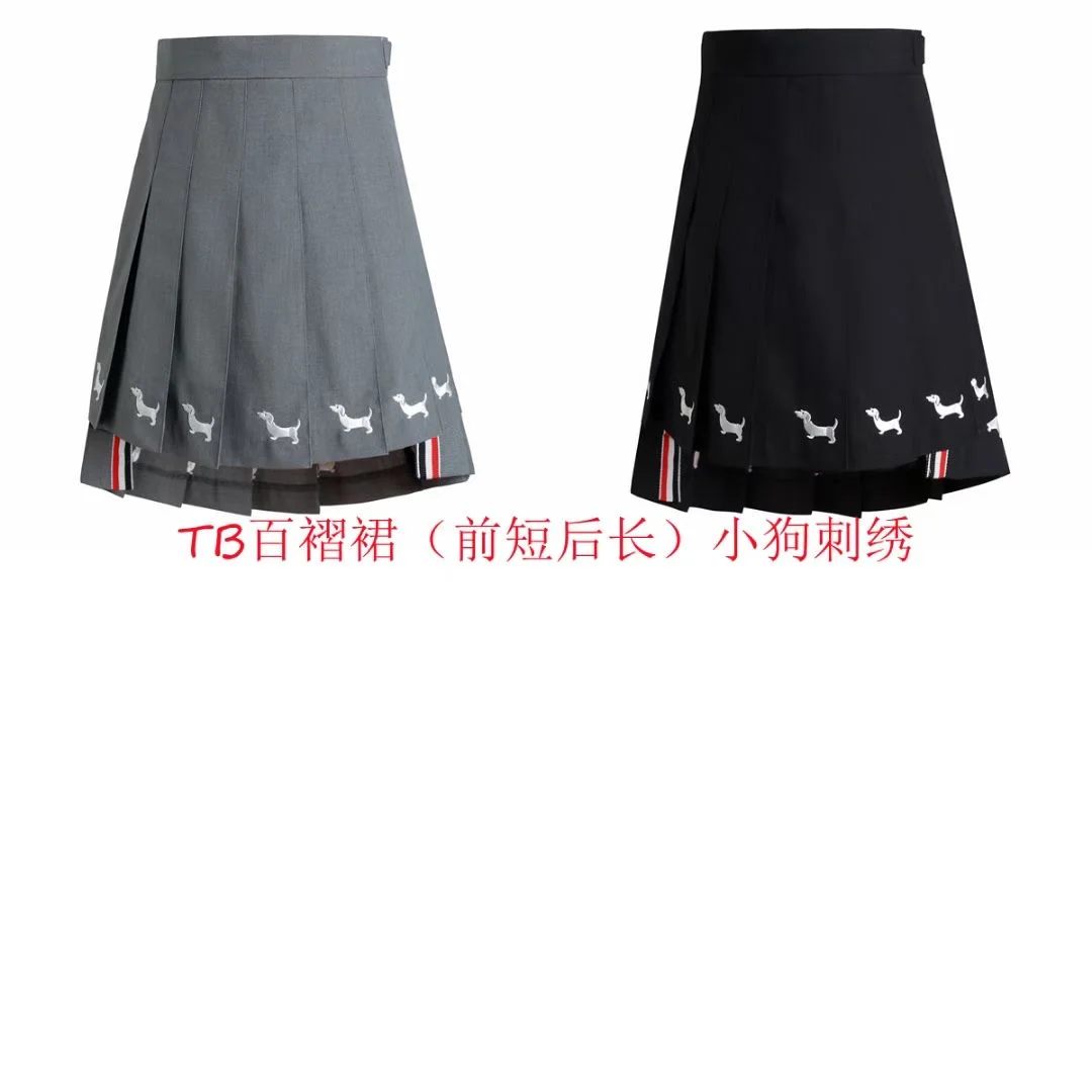 강아지 자수 플리츠 스커트 상세
