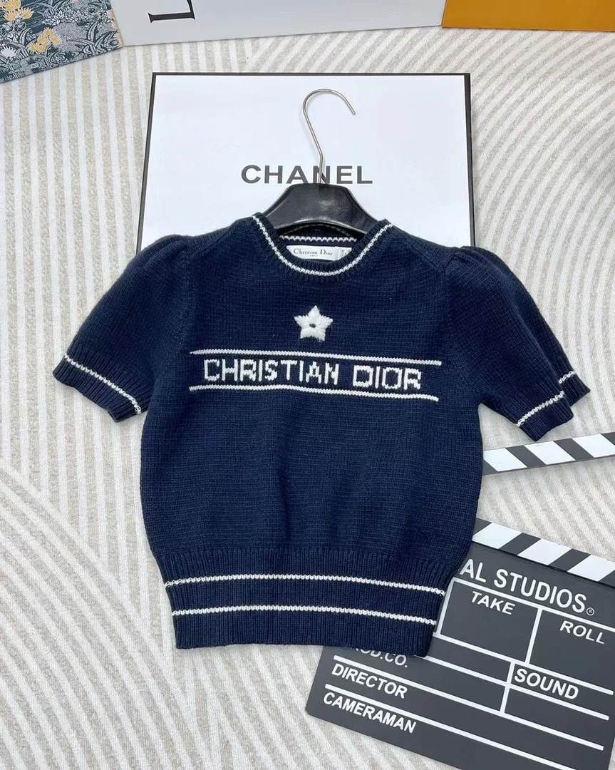 크롭 니트 반팔